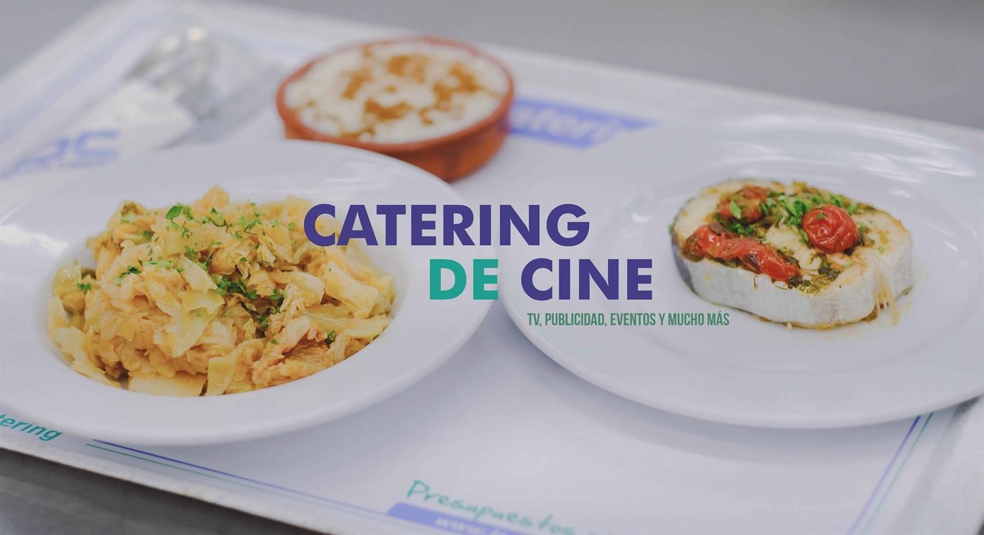 Servicio de catering durante la preparación de un rodaje de cine